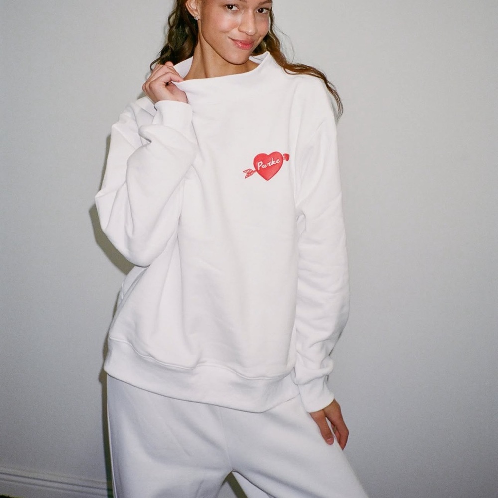 Parke Valentines White mock neck - Picture 2 of 3